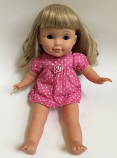 2011 Corolle Doll Blonde Blue Eyes 14" Poupee, Soft Body, Pink Dress, CUTE,