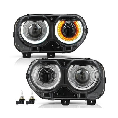 TUSDAR Halogen Headlight Assembly Replacement for 2015-2022 Dodge Challenger ...