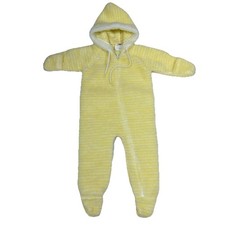 Vintage 80s Cuddle Time USA Made Fleece Zip Up Warm Bodysuit 3-12M Acrylic Blend