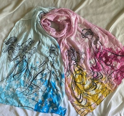 Disney Parks Dainty Scarf Cinderella Little Mermaid Belle Snow White Wrap Sheer