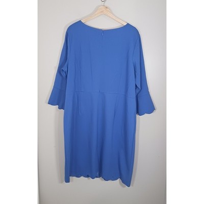 Talbots Sheath Dress 20W Ruffle Sleeve Stretch Career Workwear Plus Size NWT