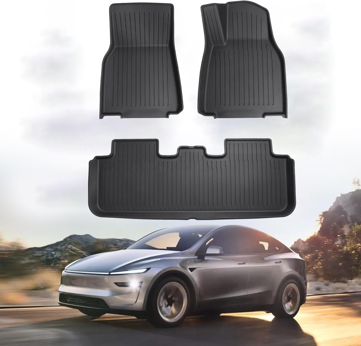 Floor Mats for New 2025 2026 Tesla Model Y Juniper 5-Seats All Weather TPE Floor
