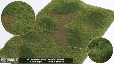 Rough Meadow Mat - Summer B (Grass length: 2-4.5 mm, 300 x 210 mm)