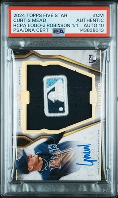 2024 Topps Five Star Curtis Mead Rookie Cap Patch Jackie Robinson Auto 1/1 Rays