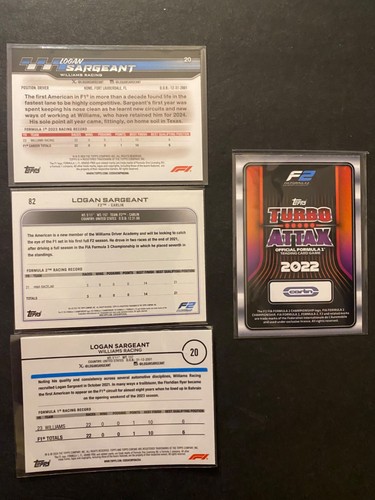 Logan Sargeant – 4 Card Lot Topps Chrome Paddock Pass F1 & F2 - Picture 2 of 2