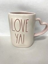 Rae Dunn Love Ya Mug Heart Handle Artison Col. Valentine Luv Coffee Cup Gift