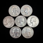 90% Silver $1.75 FV - Washington Quarter Circulated Pre-1965 US Coin - 22-45