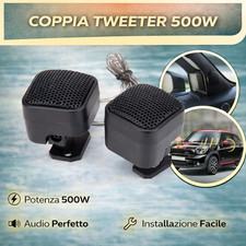 COPPIA DOME TWEETER AUDIO ALTOPARLANTI AUTO 500W NERO ALTA EFFICIENZA MINI CASSE