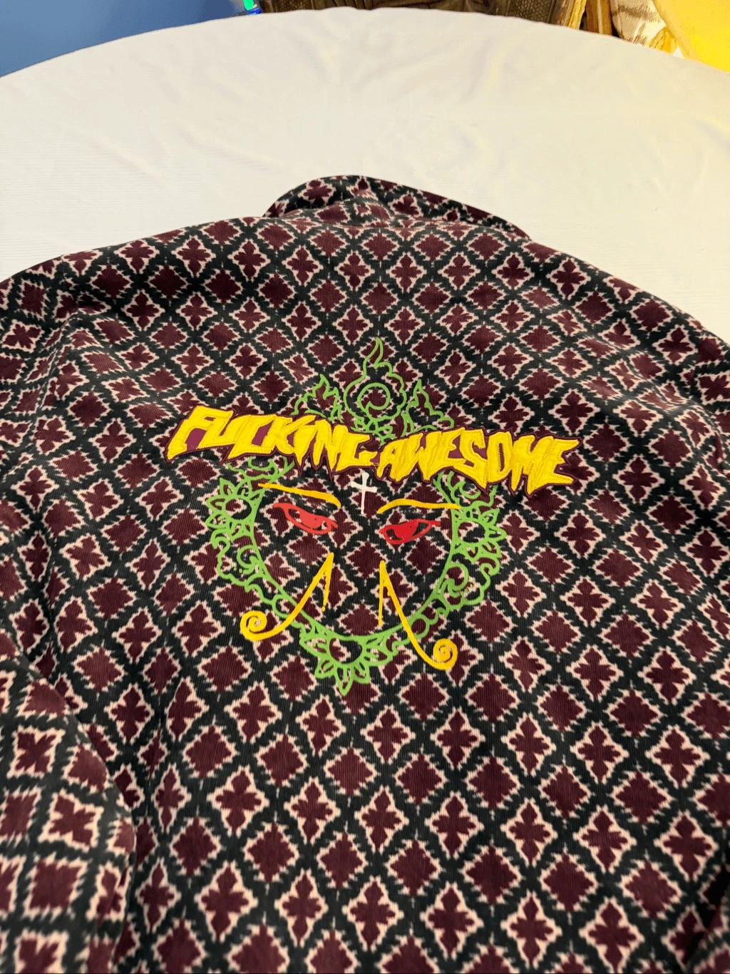F*cking Awesome Embroidered Eyes Coaches Jacket Size XL See Measurements - product detail image 13
