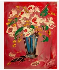 ROSES  Modern Abstract   Original Oil Painting  IMPRESSIONIST ww33d