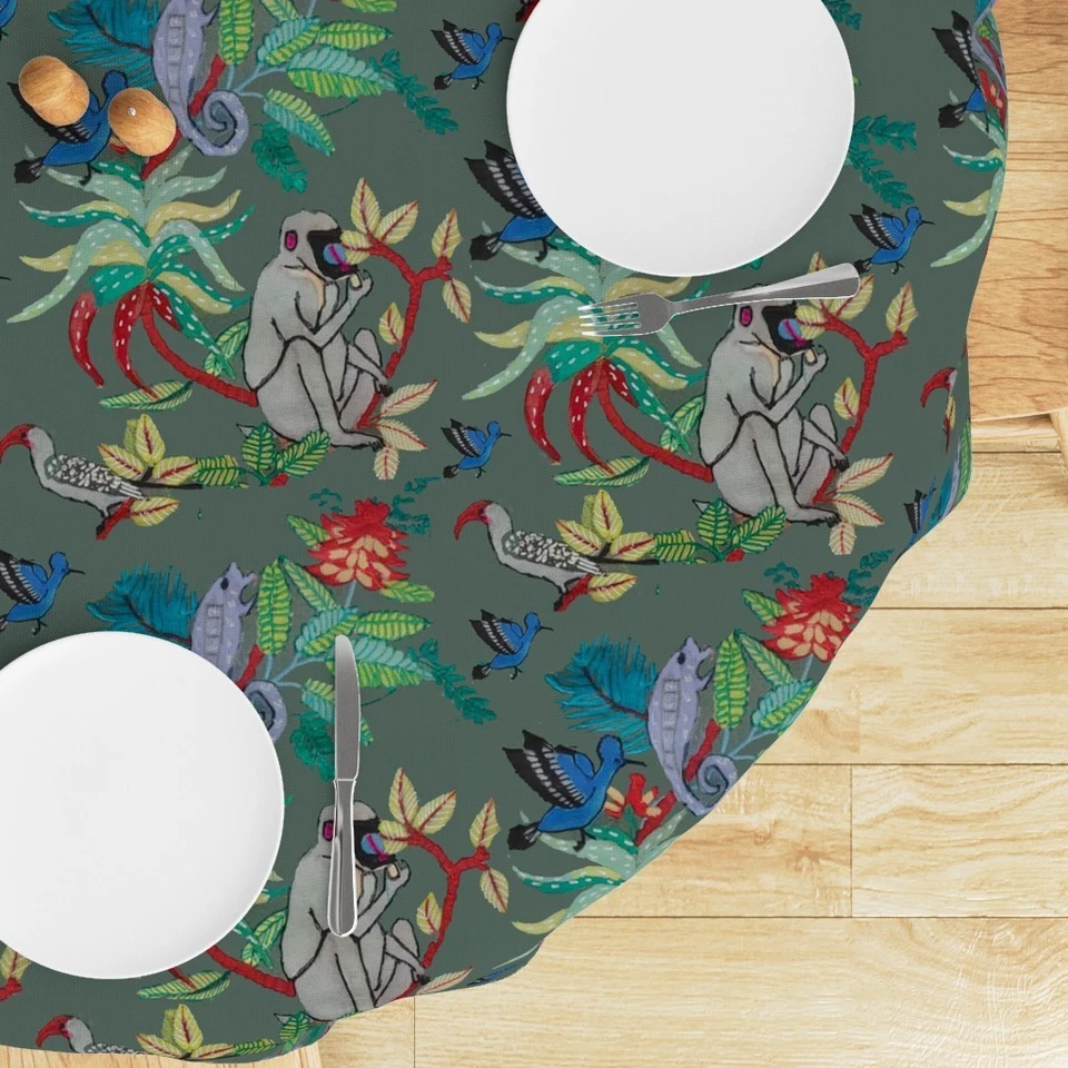 Savuti Animal Jungle Delightful Printed Round Table Cover, Round Table Cloth - Image 3 of 4