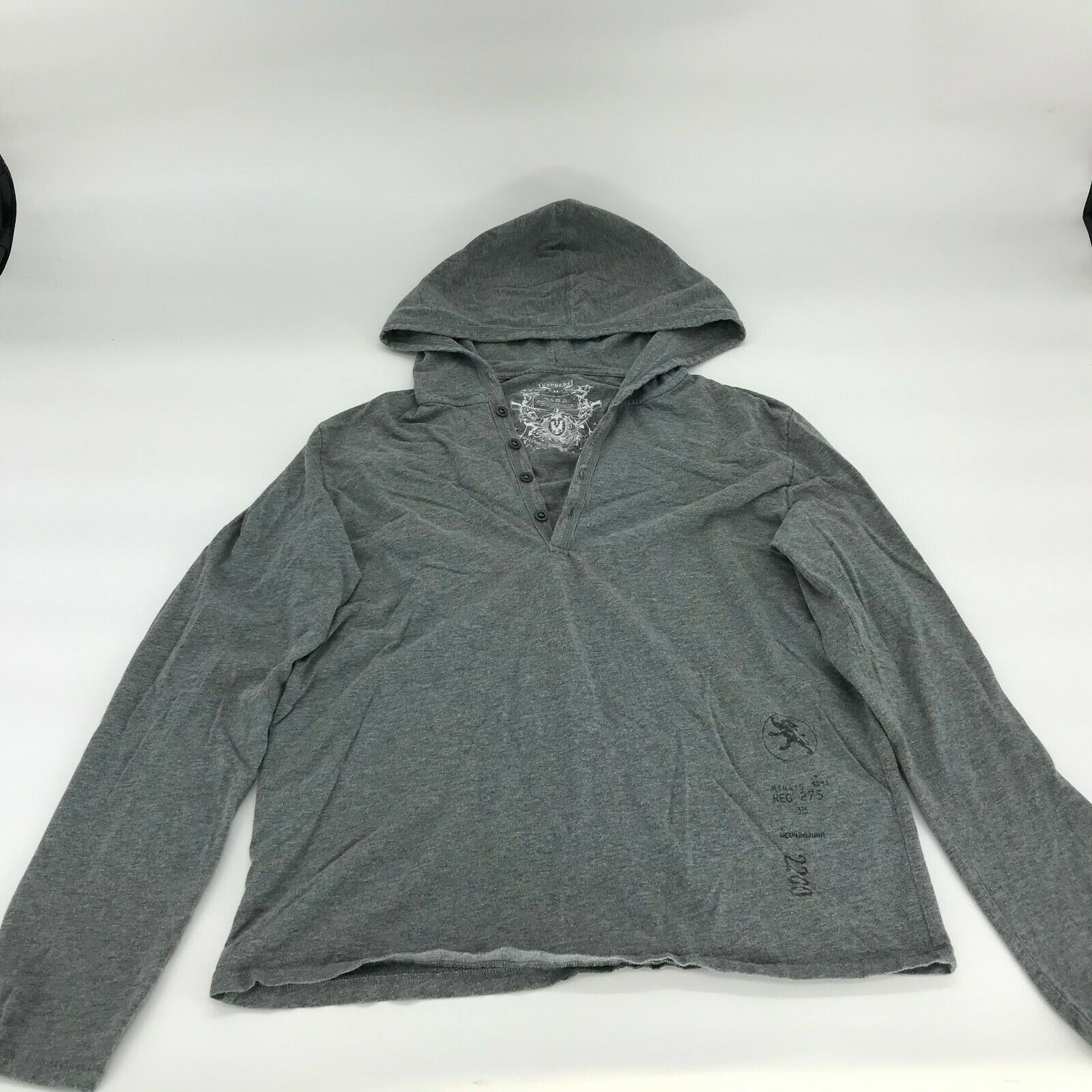 Express Solid Gray Pullover Hoodie Women’s Size M… - image 1