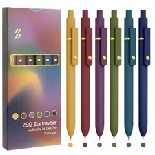 UIXJODO Colorful Pens 6 Pcs Colored Pens Fine Point Smooth Writing Pen 0.5mm ...