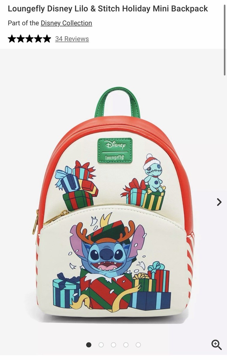 Disney Loungefly Lilo & Stitch Christmas Mini Backpack  display picture 3