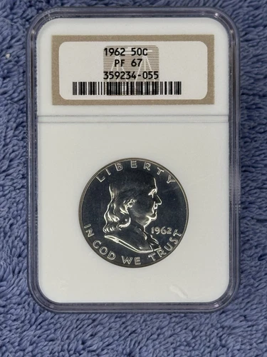 1962 NGC PF67 PROOF FRANKLIN HALF DOLLAR 50c