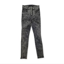 Veronica Beard Women's Black Acid Wash Maera Skinny Denim Jeans Size: 24/00