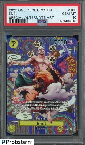 2023 One Piece OP05 #100 Enel Special Alternate Art PSA 10 GEM MINT