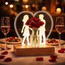 Valentines Day Gifts for Her Romantic Acrylic Night Light Decor Valentines Gi...