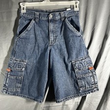 Vintage Y2K Wrangler Denim Carpenter Jorts Shorts Dark Wash Mens Size 14R