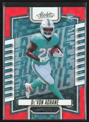De'Von Achane 2023 Panini Absolute Orange Mosaic RC /299 #130 Miami Dolphins