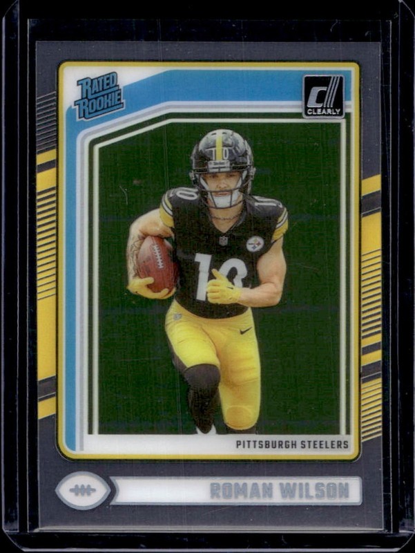 2024 Panini Clearly Donruss Roman Wilson Rated Rookie #77 Steelers