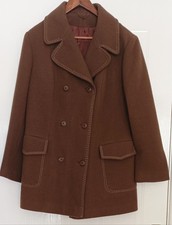Vintage Snugcoat Women's Brown Pure New Wool Coat Acetate Lining Size 18
