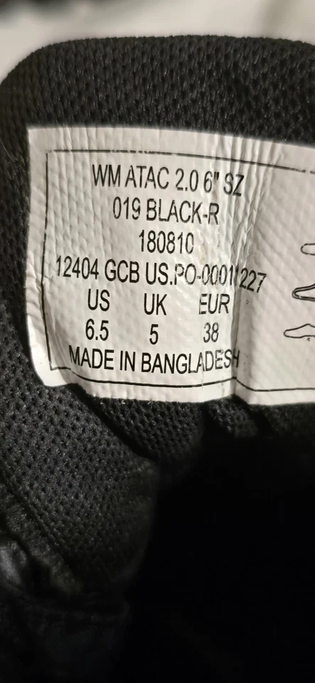 5.11 Tactical ATAC 2.0 6" Boots Women's Sz US 6.5 Black-R Side Zip Lace-Up Work - Image 4 of 4