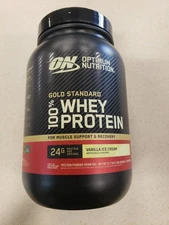 ON Gold Standard 100% Whey Protein Powder - Vanilla Ice Cream  1.99LB exp 9/27