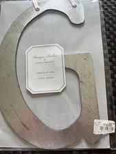Pottery Barn Letter G Distressed Silver 10"x6" New