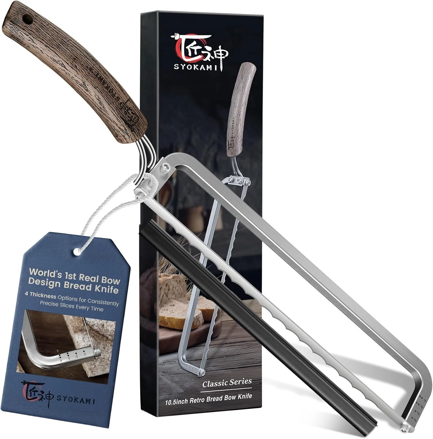 Bread Bow Knife Sharp Cutter Japan Designed Bread Cutter 4" Thick Slices NEW