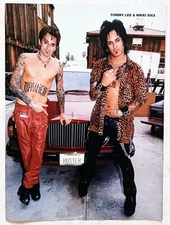 MOTLEY CRUE~NIKKI SIXX & TOMMY LEE~1997 POSTER~FULL PAGE MAGAZINE PINUP CLIPPING