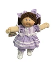 1985 Cabbage Patch Kids, Brown Poodle, Violet Eyes, HM5, OK, Purple Dot In Dress
