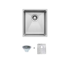 18 Gauge Stainless Steel 15 In. Undermount Bar Sink with Grid and Strainer