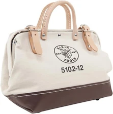 Canvas Tool Bag With Leather Handles 12 Inch