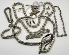 Vintage Mix Costume Silver Tone Jewelry Lot Some Sterling Edgy Bead Ball Nice