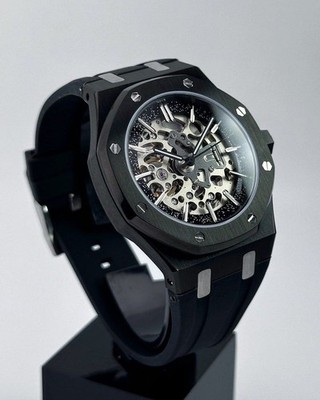 Maßanfertigung 41 mm verdunkeltes Skelett - RO-Stil mit NH70 Aut - Edelstahl 