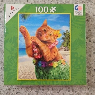 Jigsaw Puzzle Avanti 100 Piece Hula Dancer Cat Dinner Ceaco New