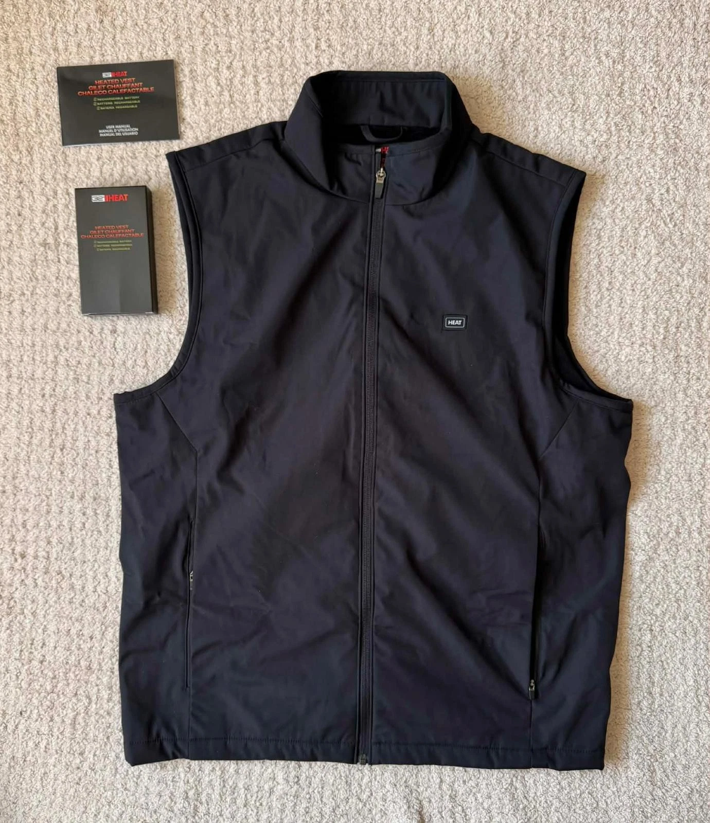 32 Heat Heated Vest Mens Medium Black Rechargeable Battery Heated Jacket
