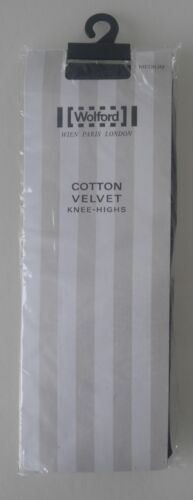 Nip: Wolford Cotton Velvet Knee-Highs Knee Socks! Size M! Admiral (Blue)