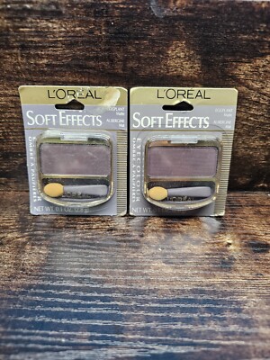 2 L'oreal Soft Effects Eye Shadow 0.1 oz  new applicator   Eggplant Discontinued