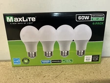 4-768 Pack Maxlite LED Light Bulbs 8W = 60W Watt A19 Daylight 5000K Dimmable