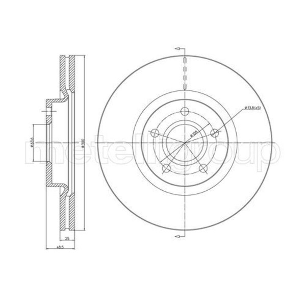 Metelli 2X Bremsscheibe Vorne Ø300 Mm BelüFtet FüR Ford Kuga II DM2 1.5-image