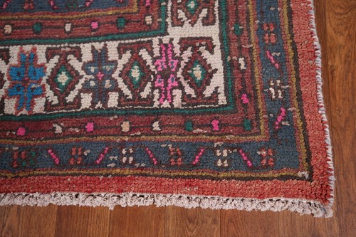 Vintage Floral Red/ Ivory Hamedan Area Rug 7'x10' Wool Hand-knotted Rug Carpet - Picture 6 of 12