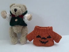 Hugfun International Teddy Bear Plush Winter Hat & Halloween Jointed 1998 7.5 in