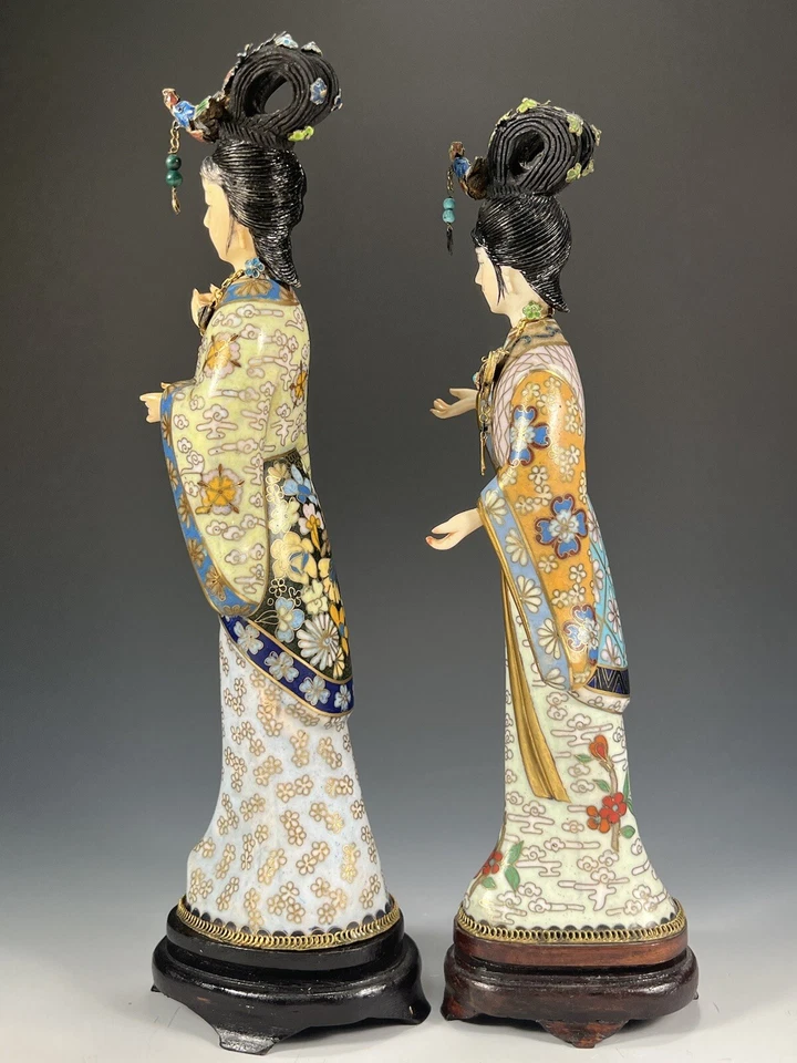 Vietnam Vietnamese Polychrome Ceramic Ladies possibly Nguyen Thanh Le Studios - Image 4 of 4