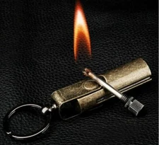Jobon match striker lighter key chain,Oil Flame Lighter Waterproof SurvivalTool 