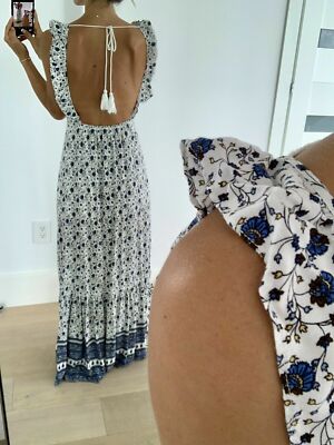 Cotton Candy LA Maxi Dress Boho Floral Print Ruffle Straps and Hem Size S |  eBay
