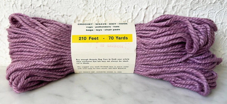 Vintage NEW Old Stock Majesty Rug Yarn Kentucky Soft Spun Rayon/Cotton -Lavender - Image 3 of 3
