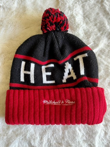 NBA Miami Heat Mitchell & Ness Winter Knit Beanie Hat - Picture 3 of 4