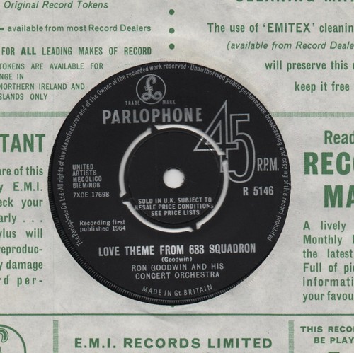 RON GOODWIN 633 squadron*love theme from 633 squadron 1964 FILM THEME 7" 45 - Picture 4 of 4